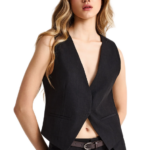 Funky Buddha γυναικείο μονόχρωμο γιλέκο FBL013-103-01