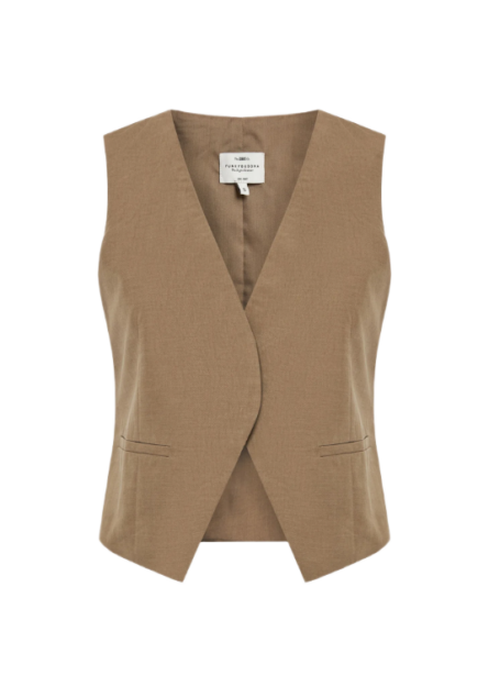 Funky Buddha γυναικείο μονόχρωμο γιλέκο FBL013-103-01