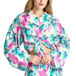 Funky Buddha γυναικείο πουκάμισο με exotic τύπωμα FBL013-107-05
