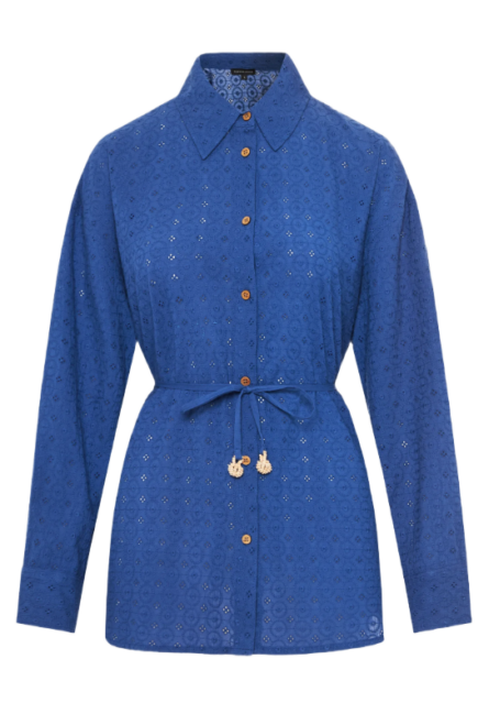 Funky Buddha γυναικείο μακρυμάνικο πουκάμισο embroidery FBL013-114-05