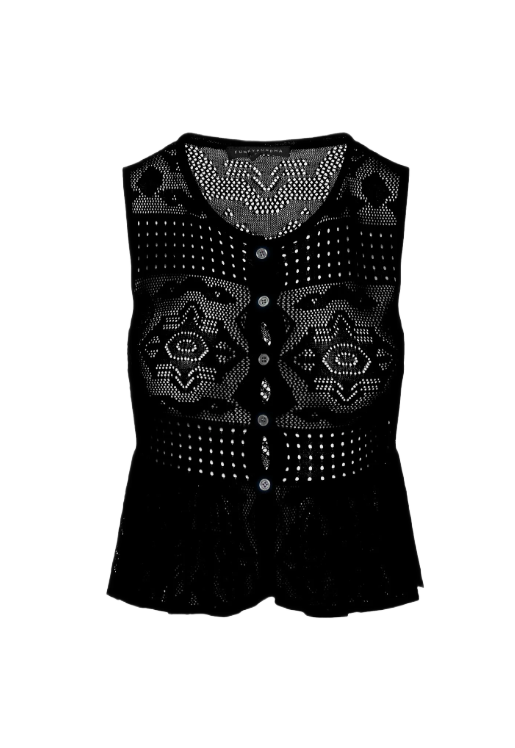 Funky Buddha γυναικείο αμάνικο crochet τοπ FBL013-132-17
