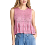 Funky Buddha γυναικείο αμάνικο crochet τοπ FBL013-132-17