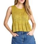 Funky Buddha γυναικείο αμάνικο crochet τοπ FBL013-132-17