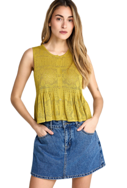 Funky Buddha γυναικείο αμάνικο crochet τοπ FBL013-132-17