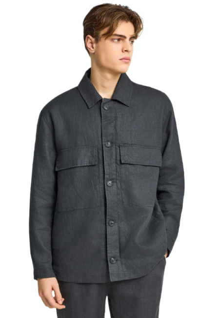 Funky Buddha ανδρικό λινό casual μπουφάν FBM013-003-01