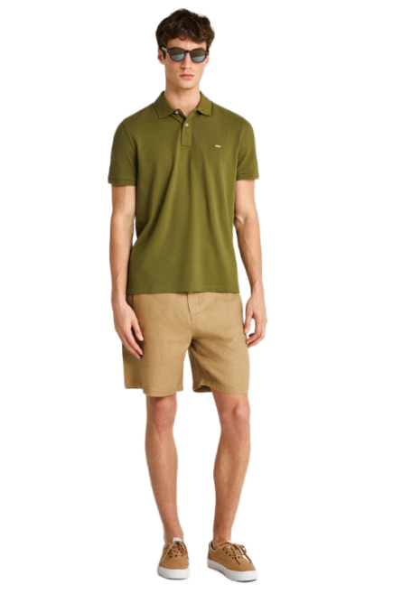 Funky Buddha ανδρική λινή chino βερμούδα FBM013-009-03