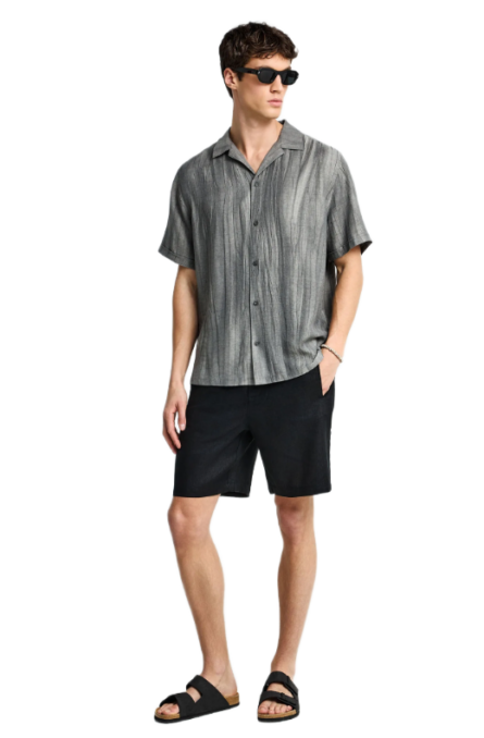 Funky Buddha ανδρική λινή chino βερμούδα FBM013-009-03