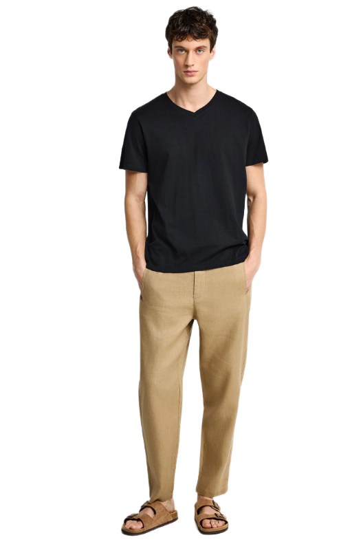 Funky Buddha ανδρικό comfort fit λινό chino παντελόνι FBM013-011-02