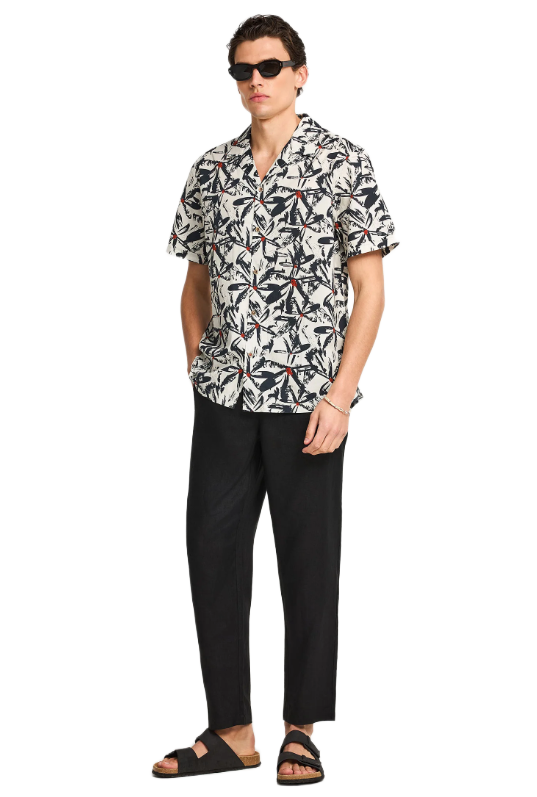 Funky Buddha ανδρικό comfort fit λινό chino παντελόνι FBM013-011-02