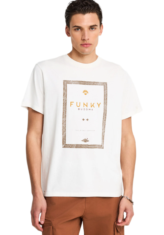 Funky Buddha ανδρικό t-shirt με τύπωμα FBM013-044-04