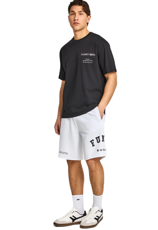 Funky Buddha ανδρική βερμούδα αθλητική με τυπωμένο logo FBM013-051-03