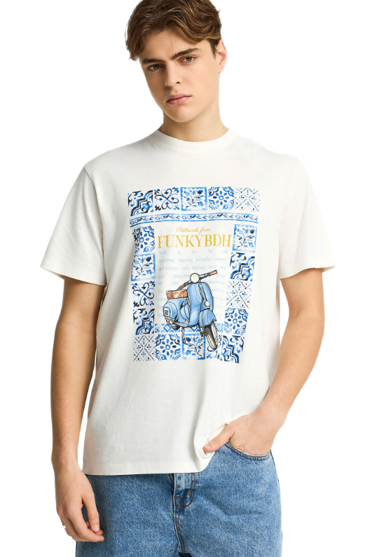 Funky Buddha ανδρικό t-shirt με τύπωμα FBM013-063-04
