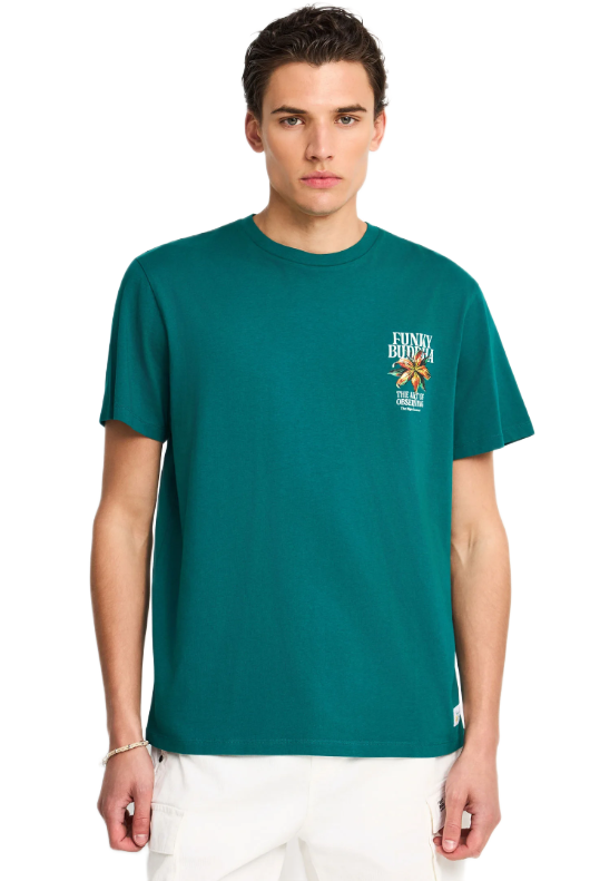 Funky Buddha ανδρικό t-shirt με τύπωμα FBM013-075-04