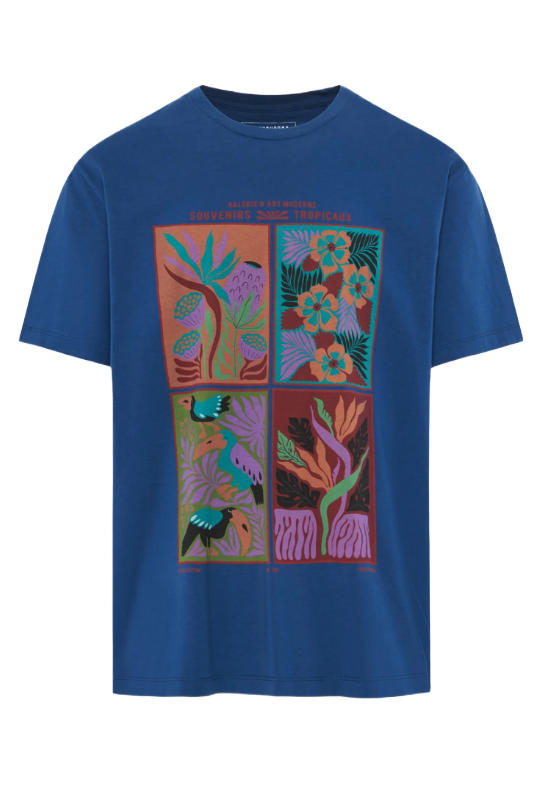 Funky Buddha ανδρικό t-shirt relaxed fit με τύπωμα FBM013-080-04