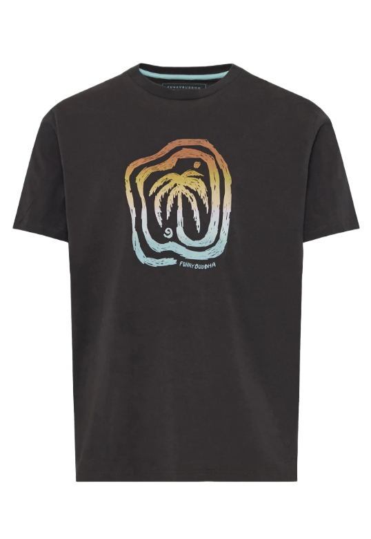 Funky Buddha ανδρικό t-shirt με τύπωμα FBM013-094-04