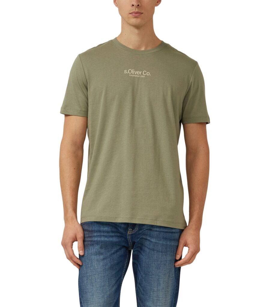 S'Oliver ανδρικό μονόχρωμο t-shirt τύπωμα λογότυπο 2176156 S'Oliver ανδρικό μονόχρωμο t-shirt τύπωμα λογότυπο 2176156