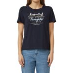 S'Oliver γυναικείο μονόχρωμο t-shirt τύπωμα 2176213