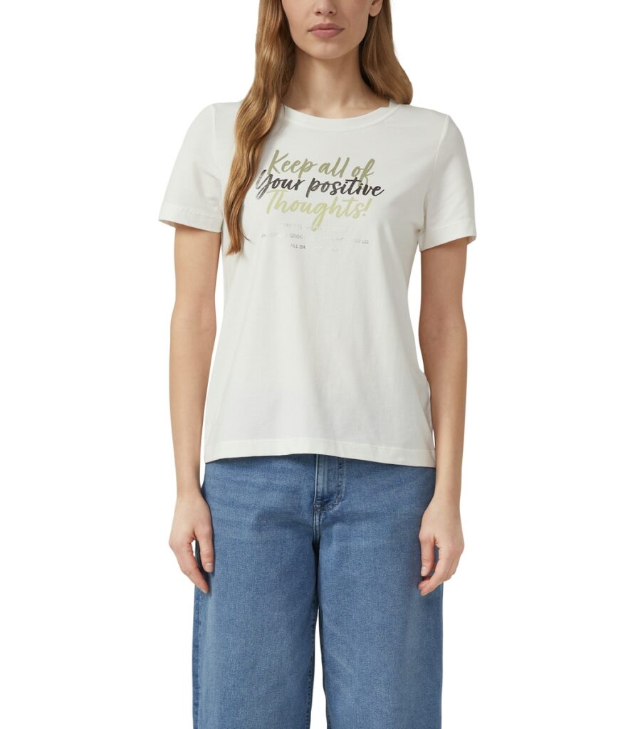 S'Oliver γυναικείο μονόχρωμο t-shirt τύπωμα 2176213