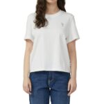 S'Oliver γυναικείο μονόχρωμο crop t-shirt κέντημα 2176221