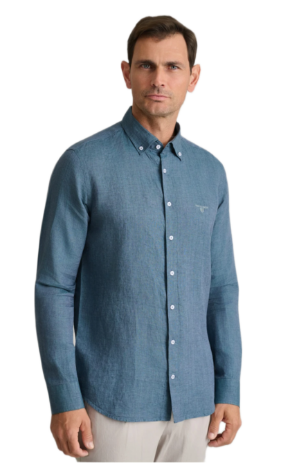 Navy&Green ανδρικό λινό πουκάμισο Comfort Fit 24NG.SF021/1B