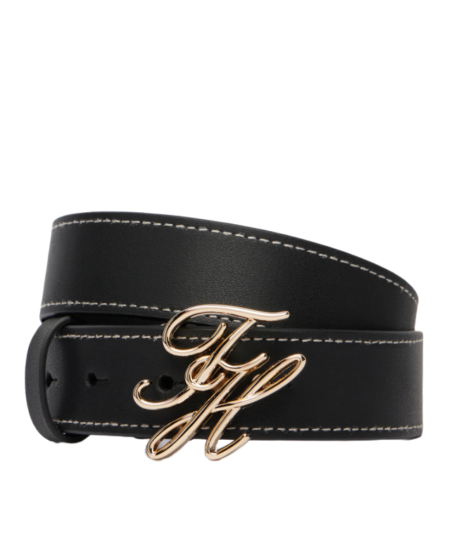 Tommy Hilfiger Logo Plaque Buckle Leather Belt γυναικεία ζώνη AW0AW18568
