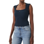 Tommy Hilfiger Smock Slim Seersucker Square Neck Top γυναικείο τοπ DW0DW22220
