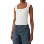 Tommy Hilfiger Smock Slim Seersucker Square Neck Top γυναικείο τοπ DW0DW22220