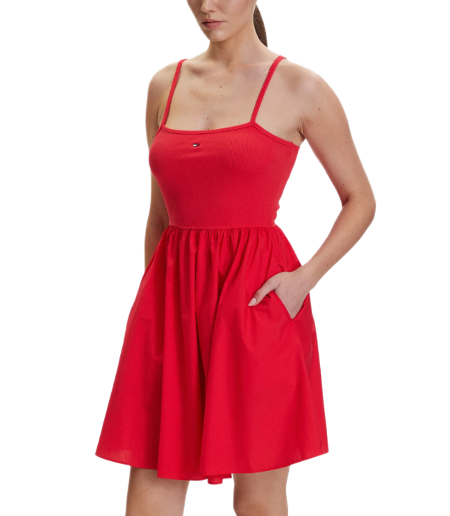 Tommy Hilfiger Spaghetti Strap Extra Slim Mini Dress γυναικείο φόρεμα με τιράντες DW0DW22352