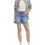 Tommy Hilfiger Colour-Blocked Coin Pocket Mom Denim Shorts γυναικείο τζιν σορτς DW0DW22692