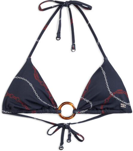Tommy Hilfiger Print Tortoiseshell Ring Triangle Bikini Top γυναικείο μπικίνι τοπ UW0UW06393
