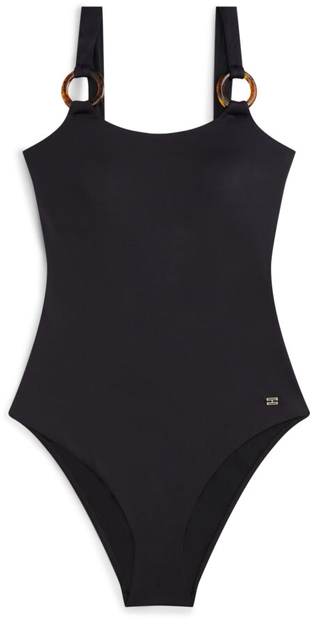 Tommy Hilfiger Tortoiseshell Ring Scoop Back Swimsuit γυναικείο ολόσωμο μαγιό UW0UW06480