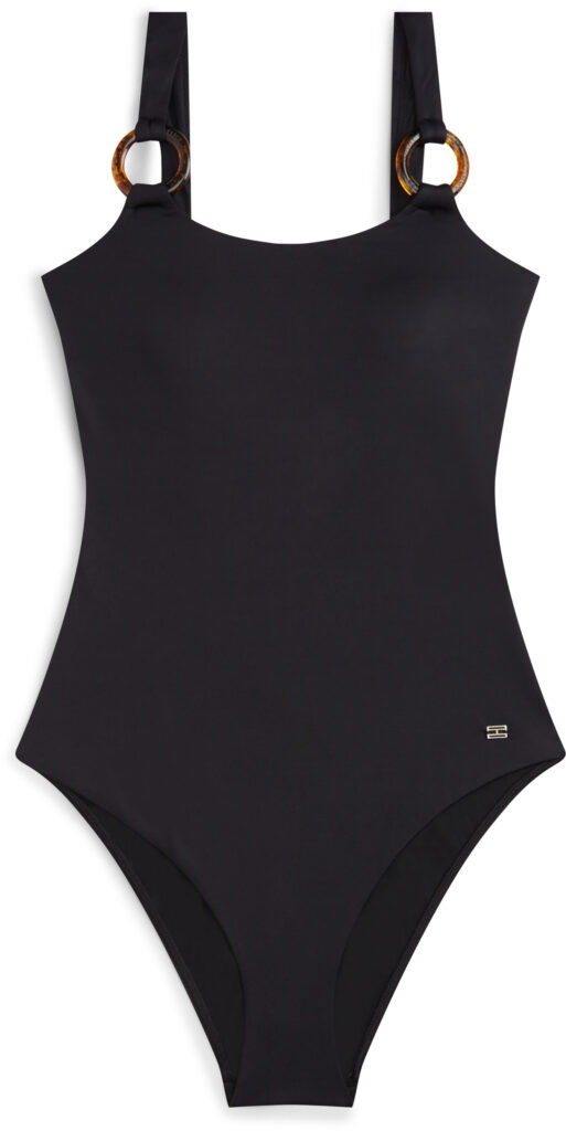 Tommy Hilfiger Tortoiseshell Ring Scoop Back Swimsuit γυναικείο ολόσωμο μαγιό UW0UW06480
