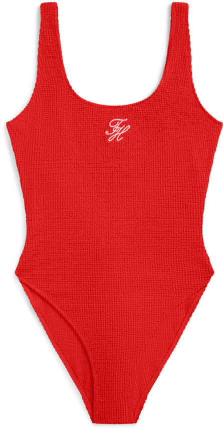 Tommy Hilfiger Crinkle Logo Embroidery Scoop Back Swimsuit γυναικείο μπικίνι τοπ UW0UW06522