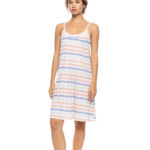 Pink Label γυναικείο νυχτικό ριγέ με τιράντες S1607