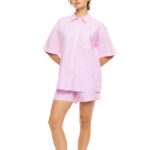 Pink Label γυναικεία κουμπωτή ριγέ πυζάμα S1625