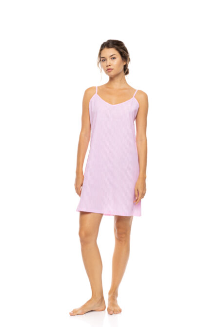 Pink Label γυναικείο νυχτικό ριγέ με τιράντες 1631