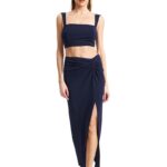 Mind Matter Hyndria Skirt γυναικεία φούστα ντραπέ με σκίσιμο MML26-01-02-011