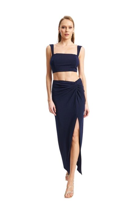 Mind Matter Hyndria Skirt γυναικεία φούστα ντραπέ με σκίσιμο MML26-01-02-011
