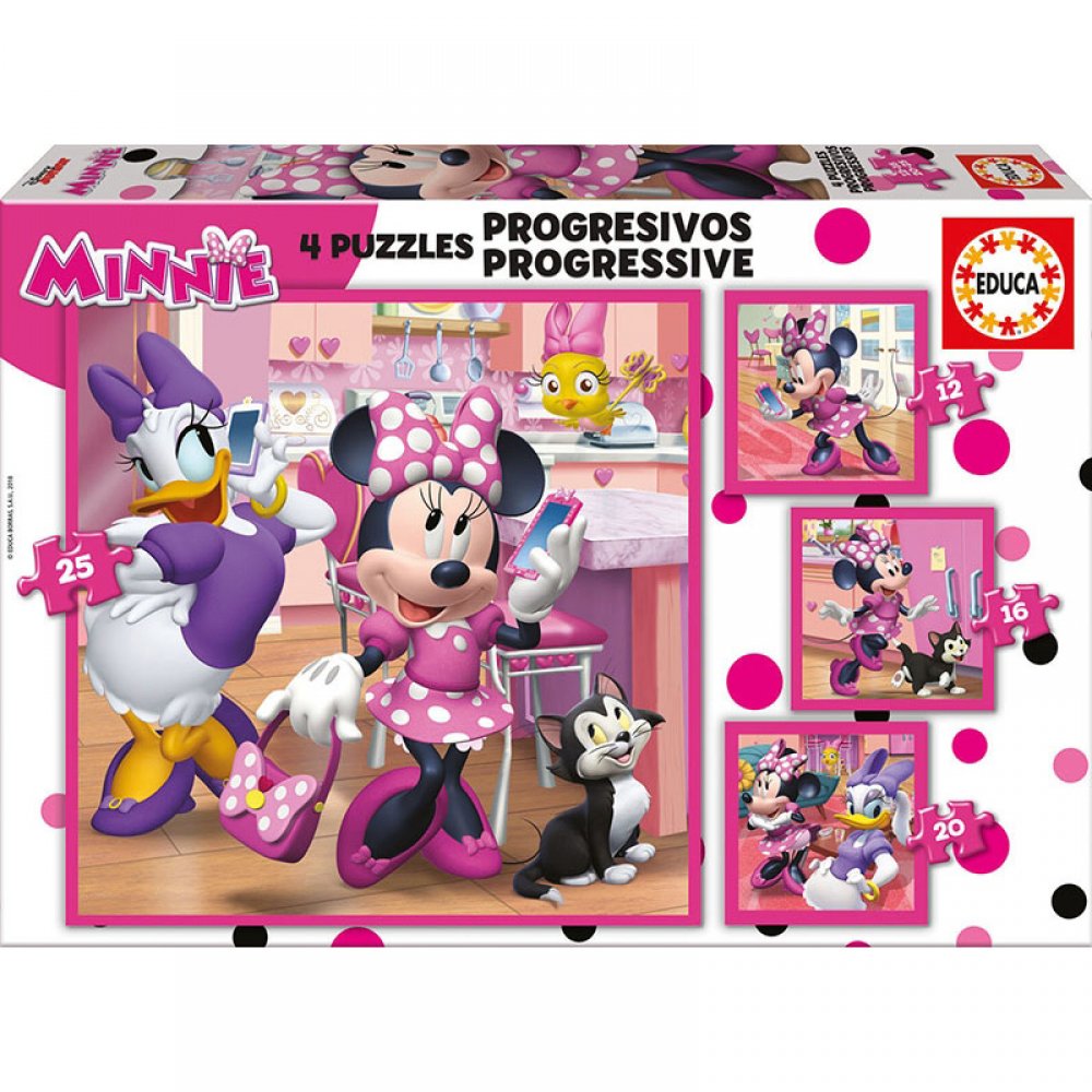 Remoundo Educa Progressive Puzzle 4 Minnie Mouse Π.017.630