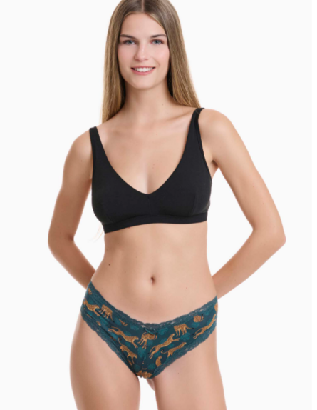 Walk γυναικείο σετ 2τμχ brazilian σλιπ bamboo με σχέδια W2014-79