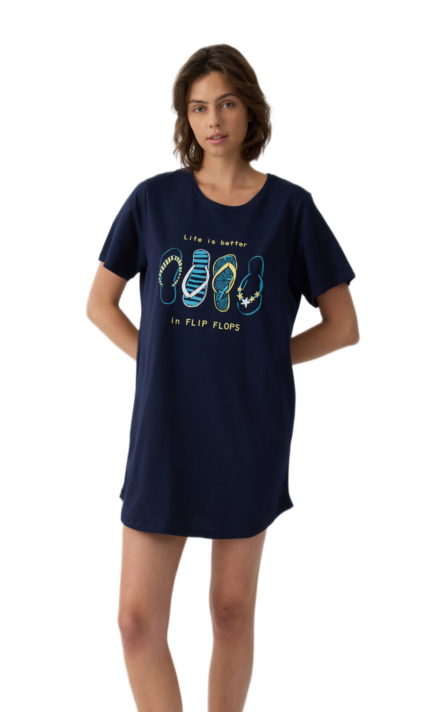 Minerva γυναικείο boyfriend t-shirt φόρεμα με τύπωμα 90-53246-200