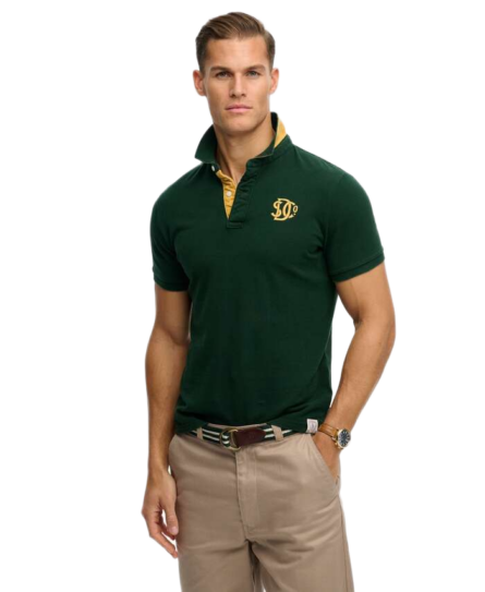 Superdry Pique Monogram Polo ανδρική μπλούζα κοντομάνικη M1110465A