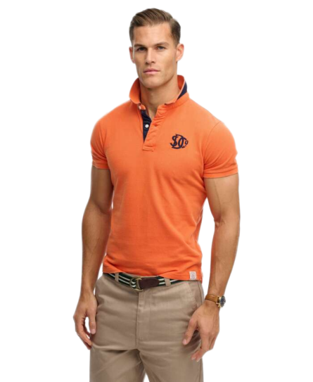 Superdry Pique Monogram Polo ανδρική μπλούζα κοντομάνικη M1110465A