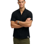 Superdry The Merchant Store - Textured ανδρικό κοντομάνικο πουκάμισο M4011123A