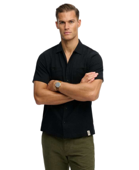 Superdry The Merchant Store - Textured ανδρικό κοντομάνικο πουκάμισο M4011123A