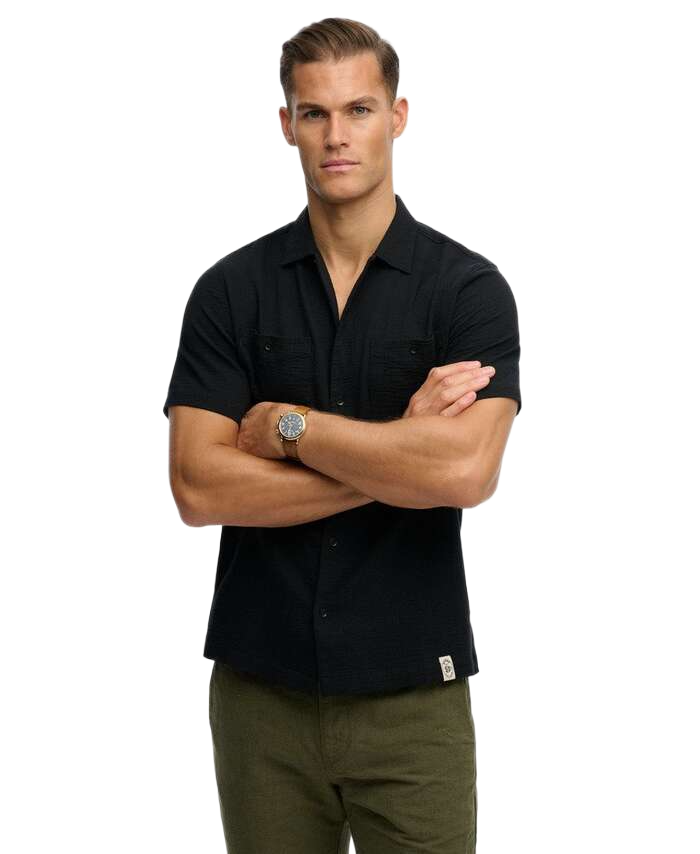 Superdry The Merchant Store - Textured ανδρικό κοντομάνικο πουκάμισο M4011123A
