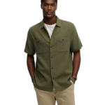 Superdry The Merchant Store - Textured ανδρικό κοντομάνικο πουκάμισο M4011123A