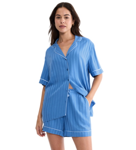 Triumph Amourette Jacquard Boyfriend Shirt γυναικείο πουκάμισο πυτζάμας 10227193