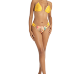 Bluepoint γυναικείο εμπριμέ μονοκίνι σλιπ με cut outs 'YELLOW MELLOW' 26065050
