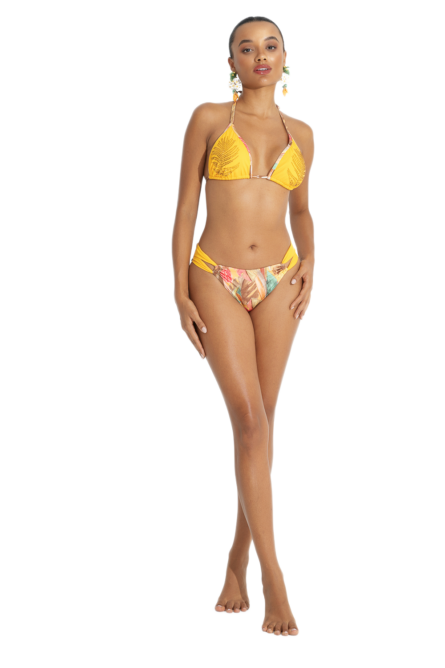Bluepoint γυναικείο εμπριμέ μονοκίνι σλιπ με cut outs 'YELLOW MELLOW' 26065050
